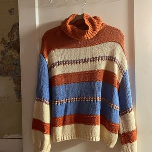 Cowl neck knit sweater